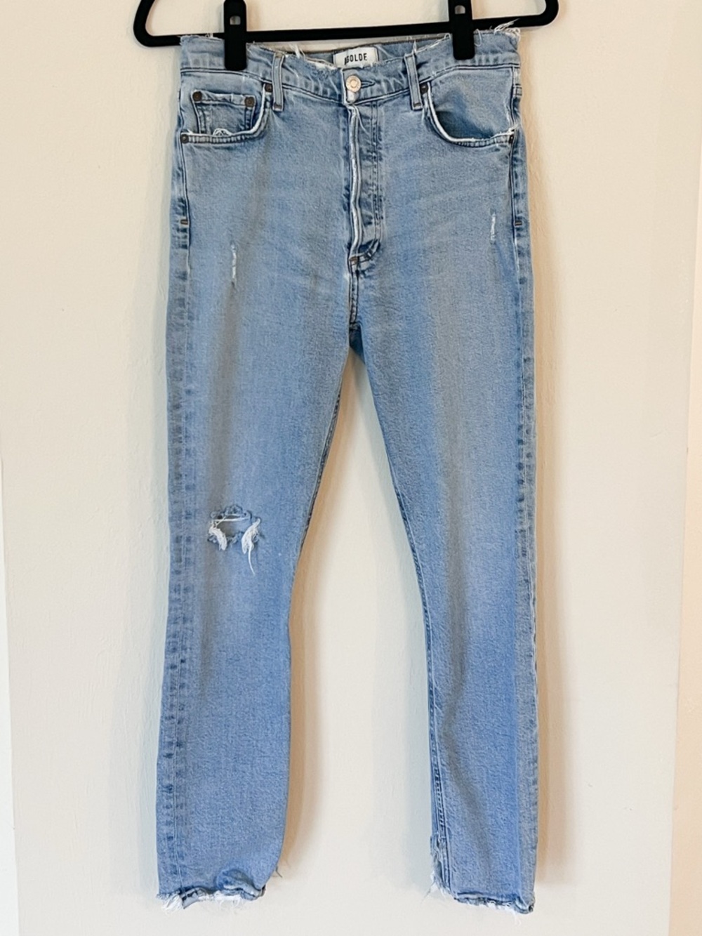 AGOLDE Distressed Ankle Skinny Jeans, Size 28